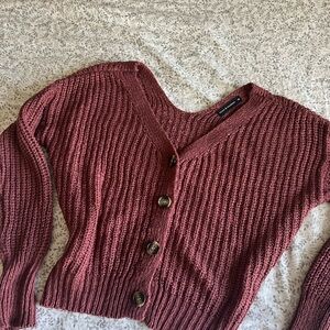 Women's Brick Button-Up Sweater